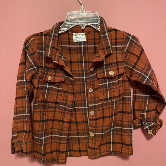 Mebie baby plaid flannel button up - Picture 1 of 5